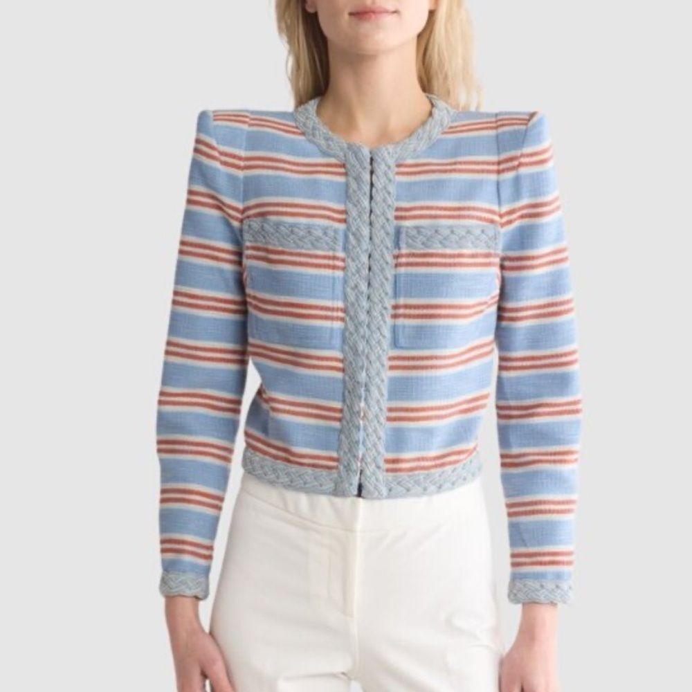 NWT VERONICA BEARD Arrowe Jacket Striped Size 16